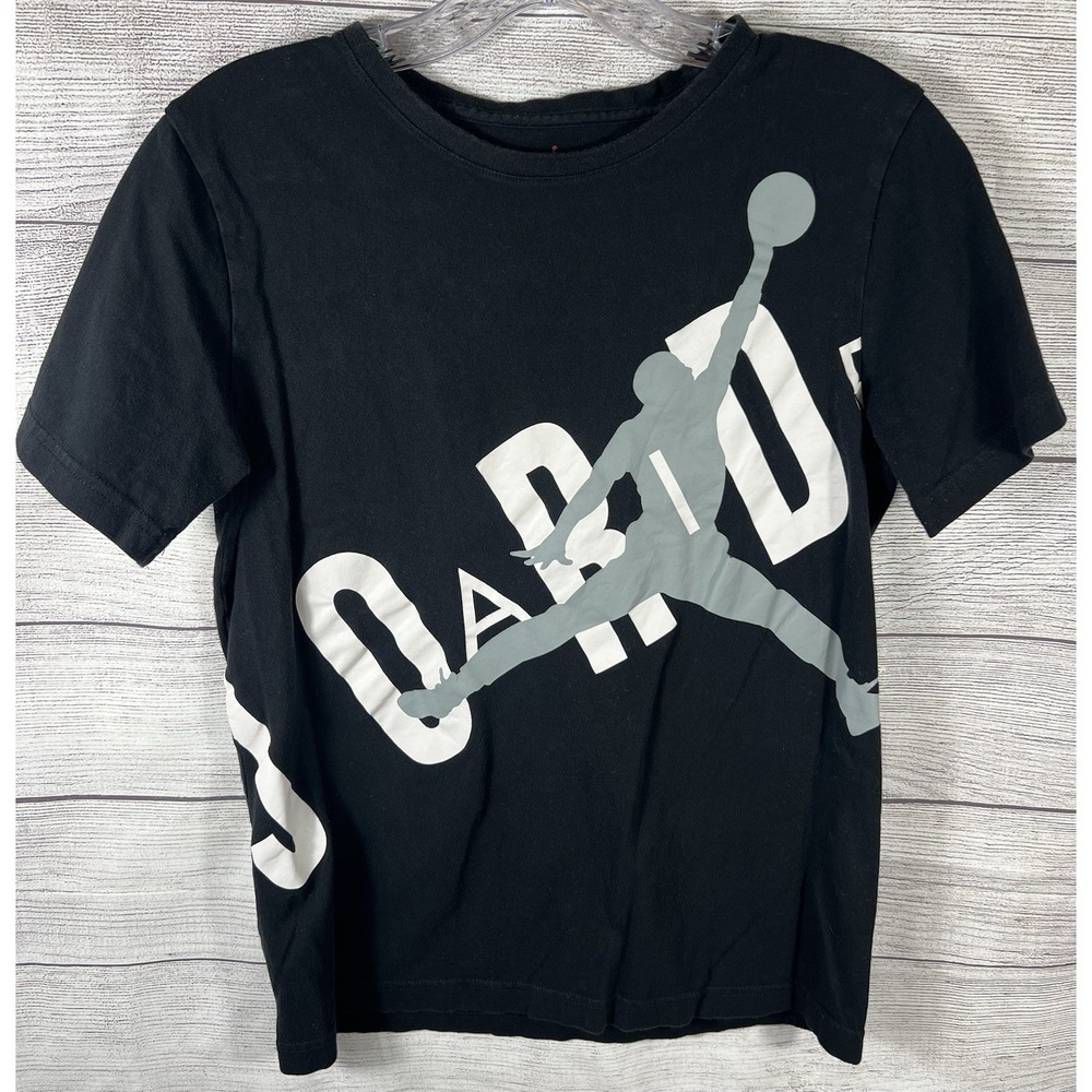 Jordan Jumpman Oversized Logo Graphic T Shirt Black‎ Youth Large